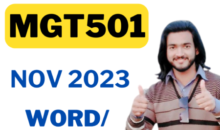Mgt501 Assignment 1 solution spring 2023